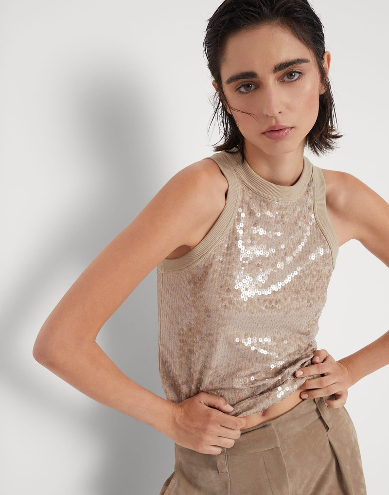 Dazzling embroidery top in stretch cotton jersey 4