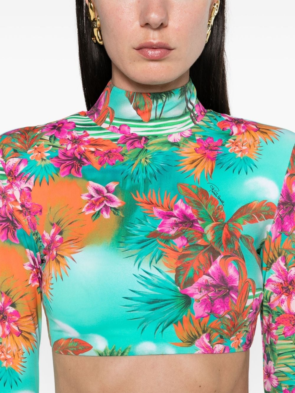 Hawaii-print crop top - 5