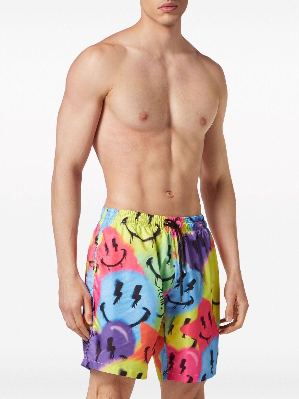 smiley face-print swim trunks - 3