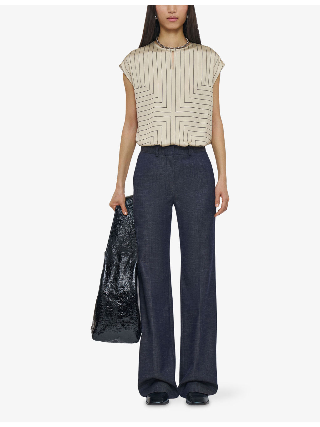 Morissey Flared-Leg Mid-Rise Wool-Blend Denim Trousers - 2