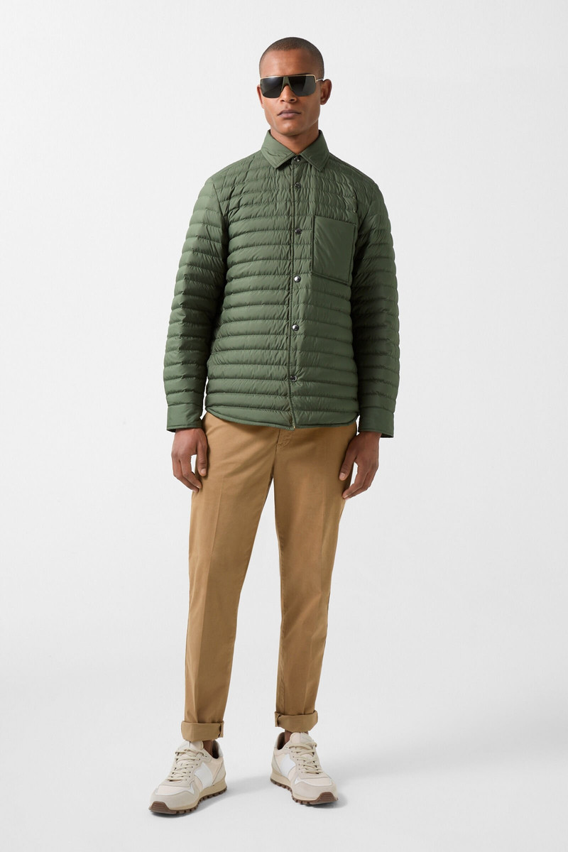 BOGNER Olli Lightweight down overshirt in Olive green outlook