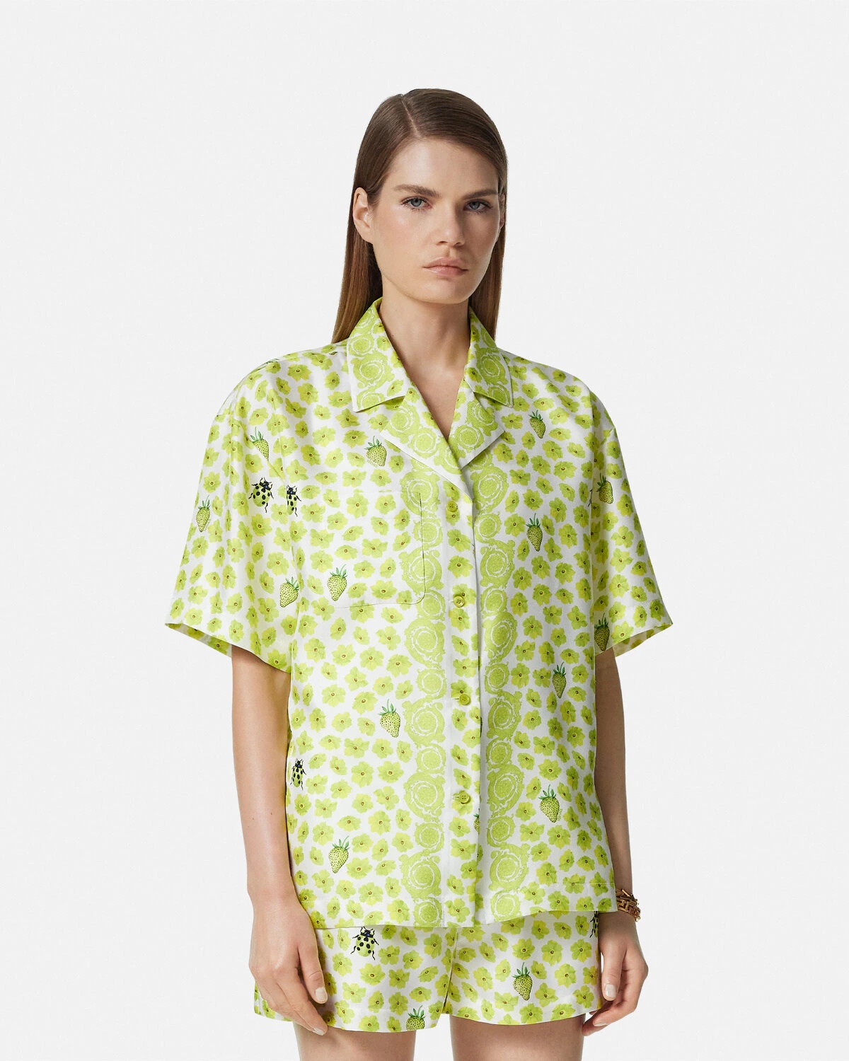 Strawberry Garden Silk Shirt - 3