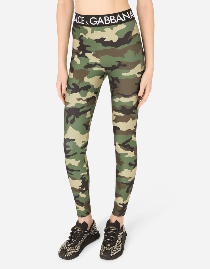 Camouflage-print jersey leggings - 4