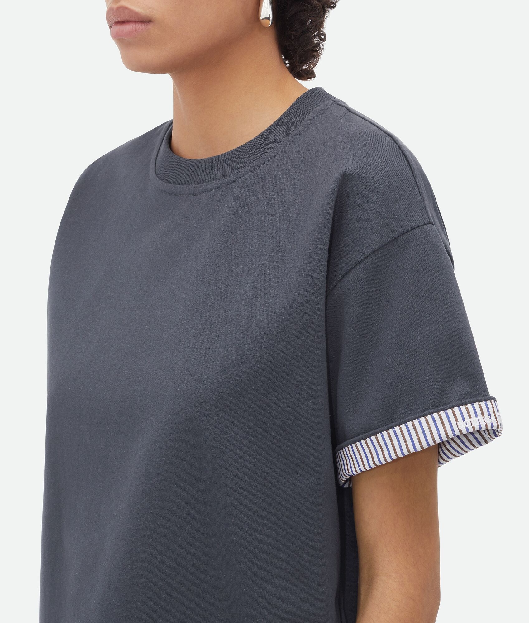 Double Layer Striped Cotton T-Shirt - 4