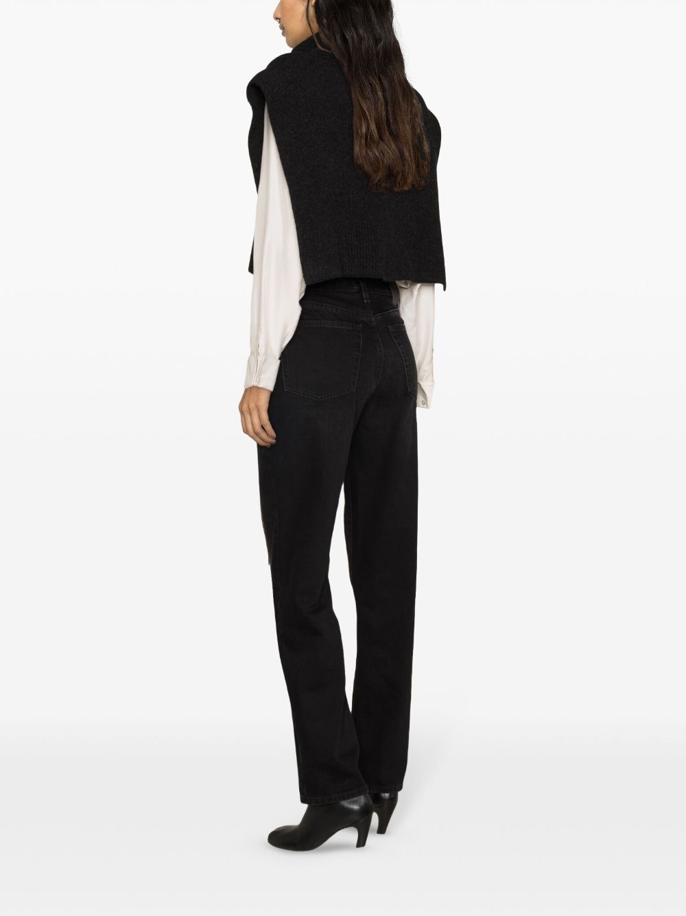 logo-button high-waisted jeans - 4