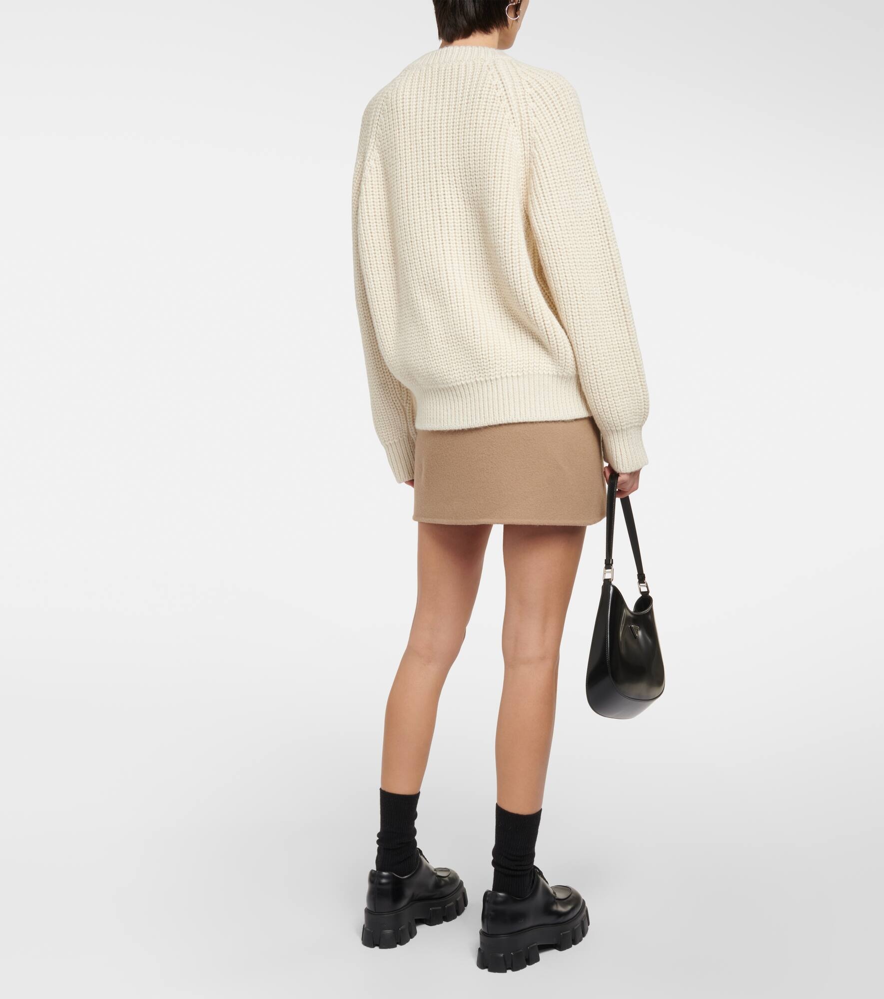 Shearling-trimmed alpaca sweater - 3