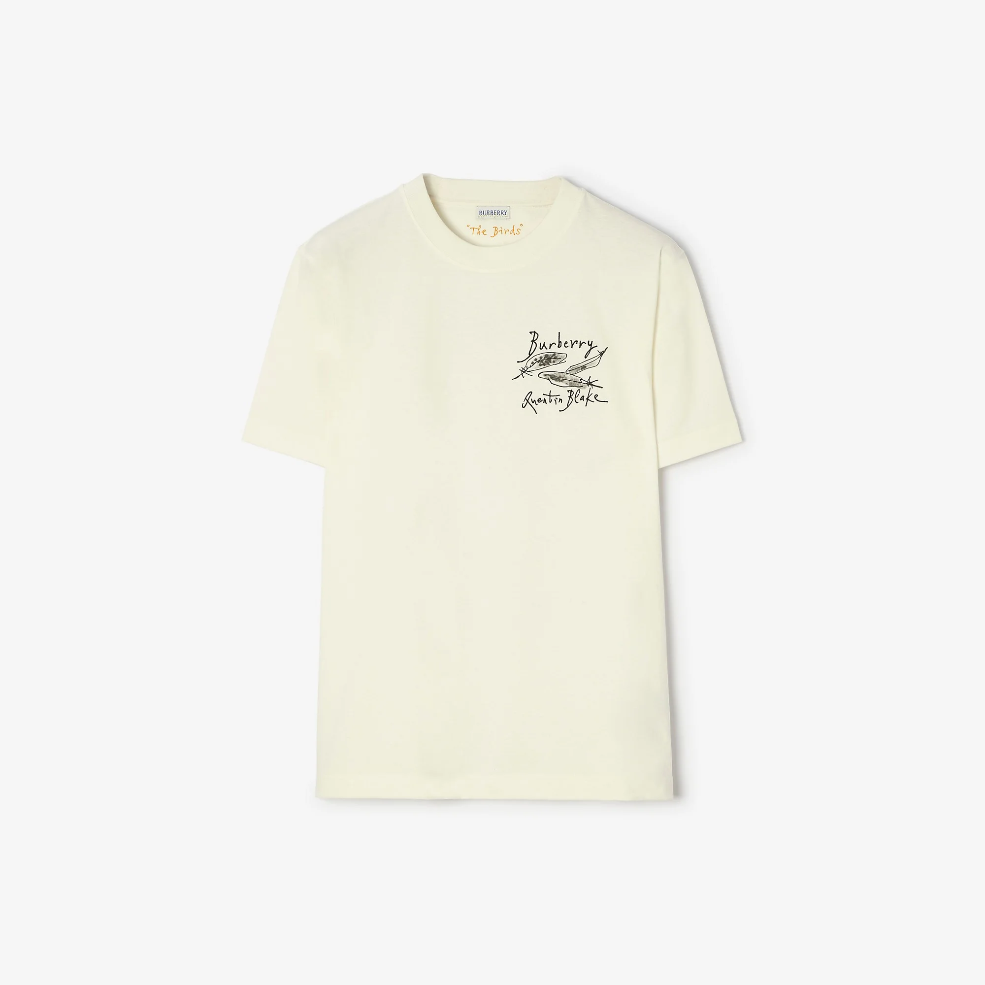 Feather Print Cotton T-shirt - 1