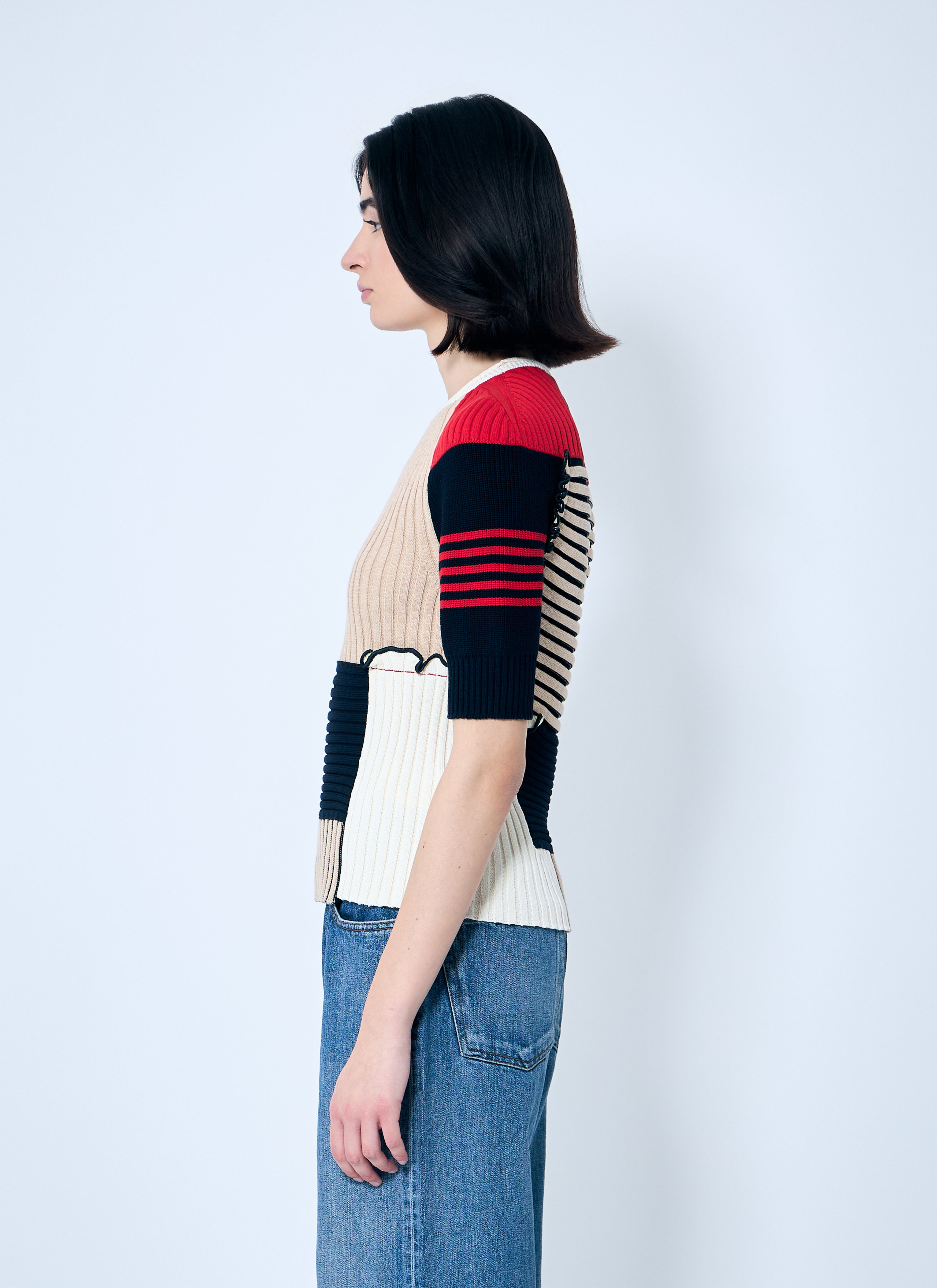 Bottega Veneta Women Rib Patchwork Sweater - 3