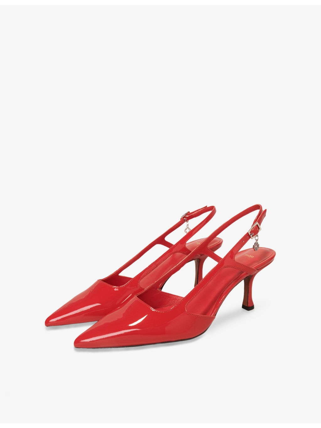 Patent Sling-Back Leather Heeled Pumps - 3