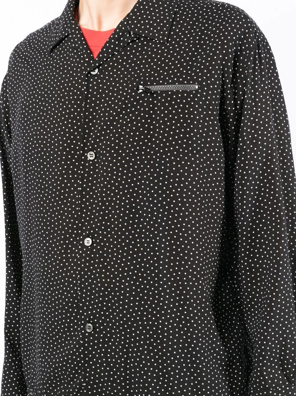 polka-dot zip-pocket shirt - 5