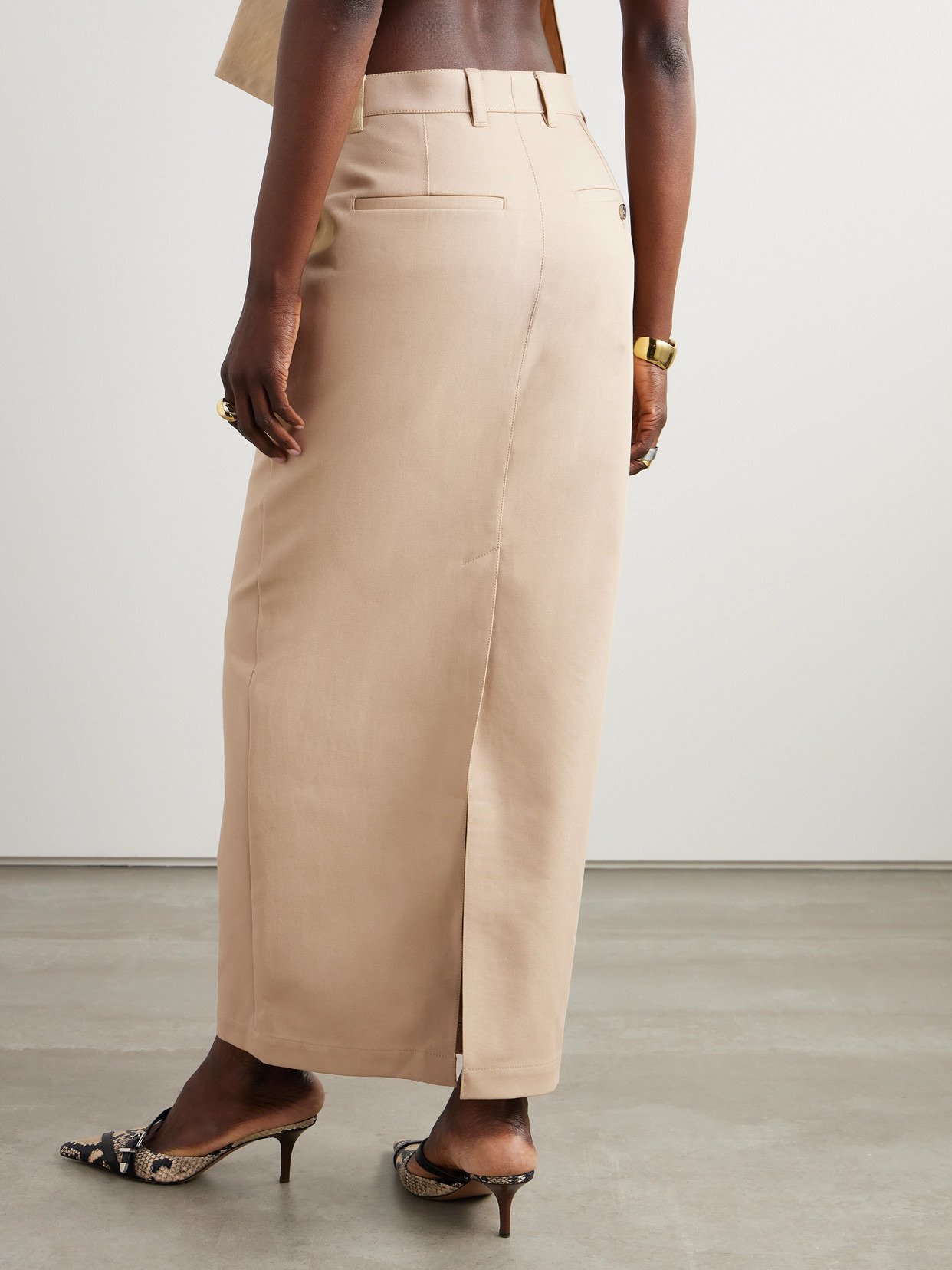 Cotton-drill Maxi Skirt - 3