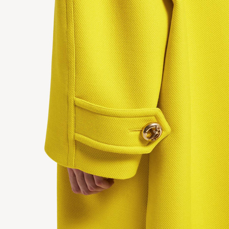 Women's Long Peacoat in Yellow 6
