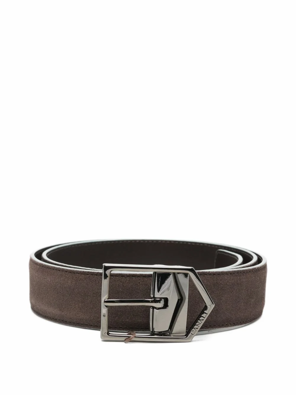 suede logo-engraved belt - 1