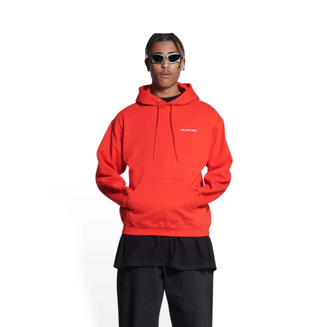 Men's Balenciaga Hoodie Regular Fit in Red - 5