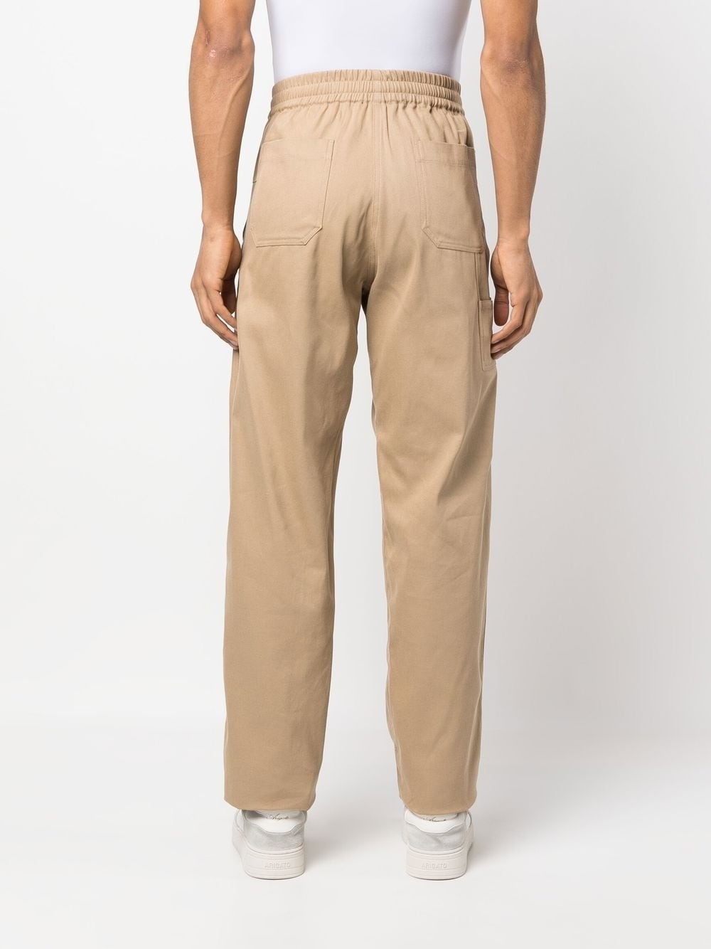 elasticated-waist straight-leg trousers - 4