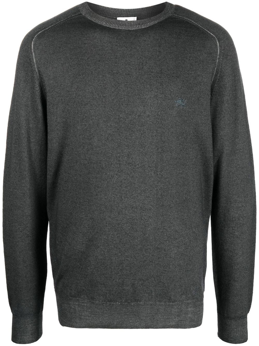 embroidered-logo crew neck sweater - 1