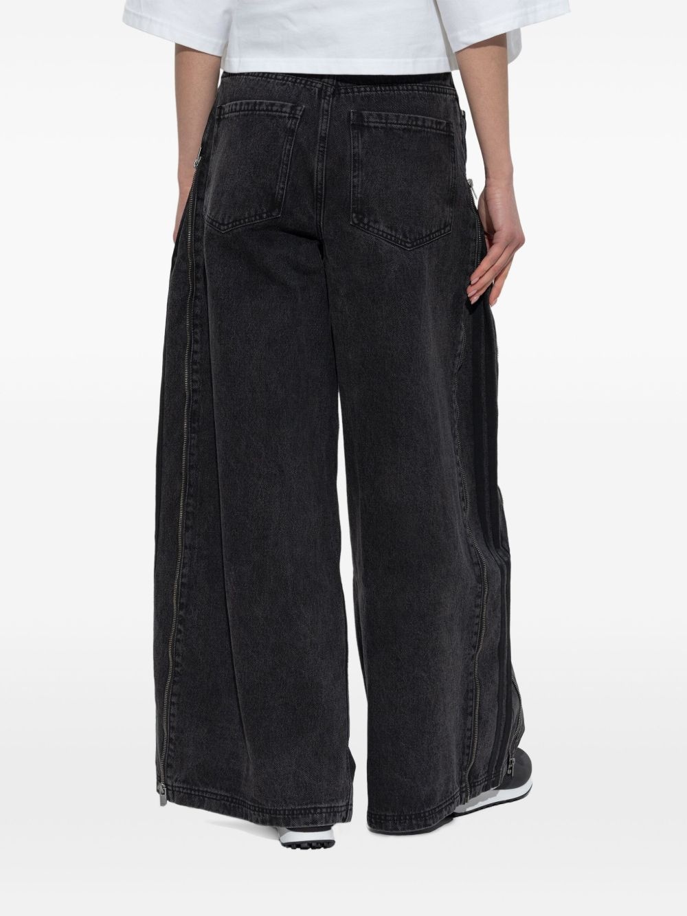 zip-detail wide-leg jeans - 4