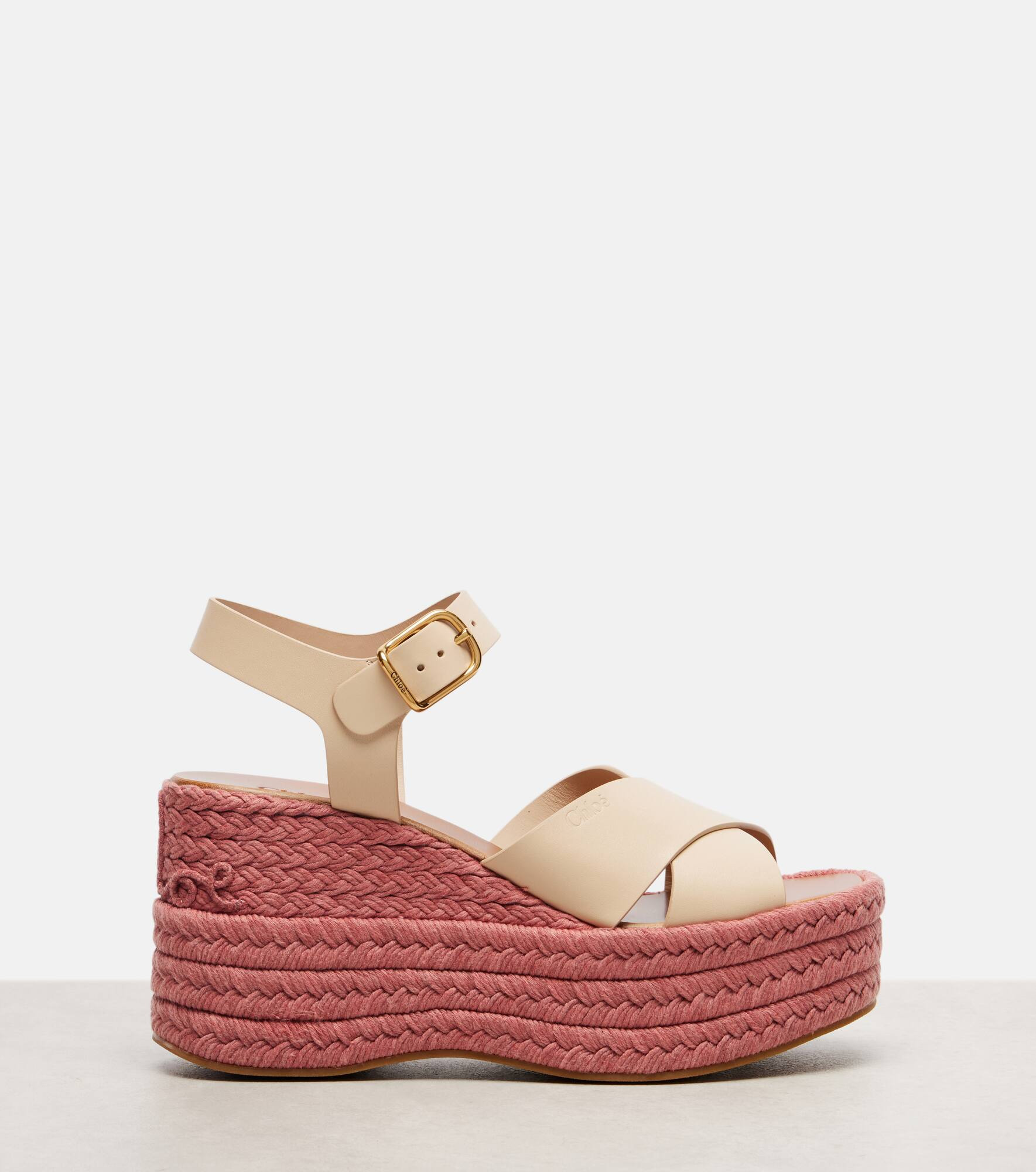 Isla leather espadrille wedges - 4