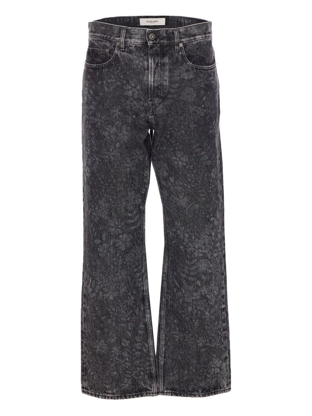marble-effect jeans - 1
