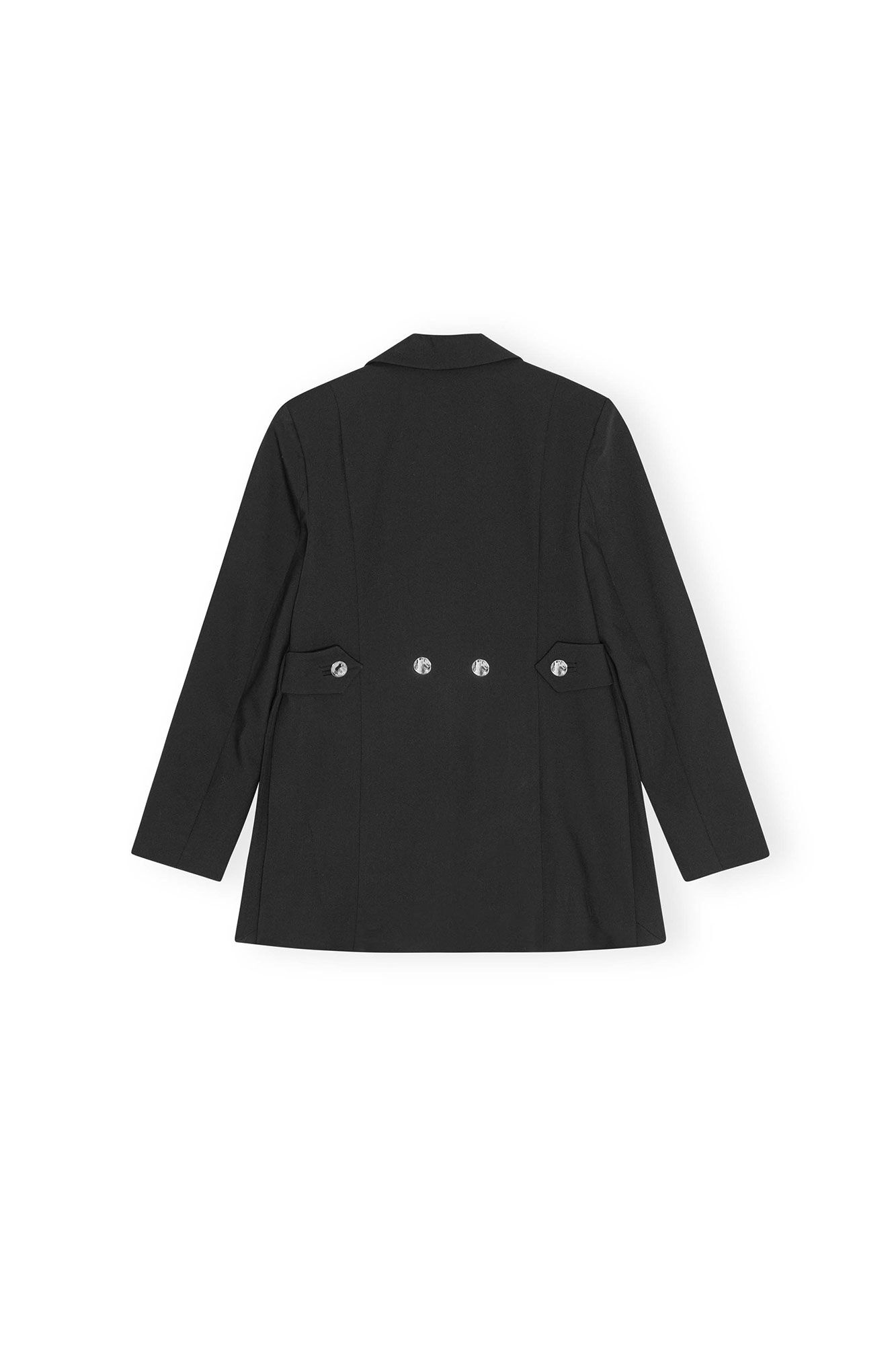 BLACK SOLID TWILL SUITING BLAZER - 2