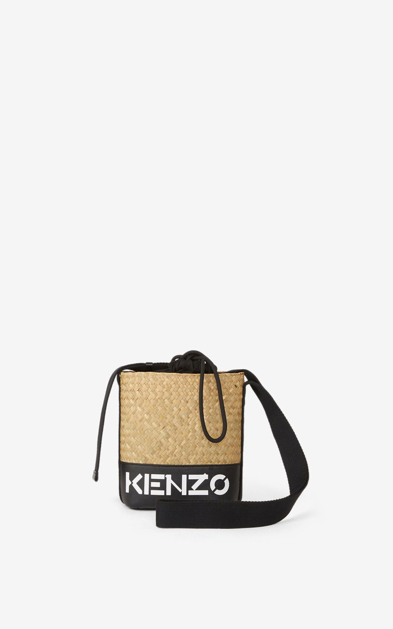 Raffia KENZO logo tote bag 1
