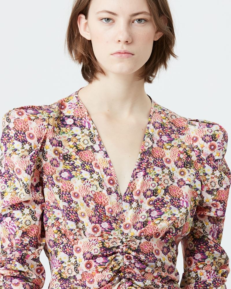 ALINIZA FLORAL SILK SHORT DRESS - 3
