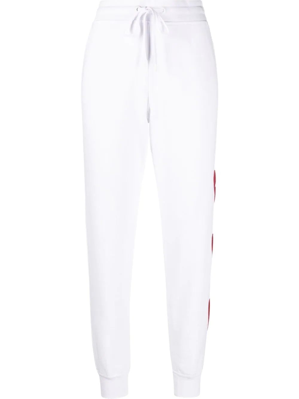 heart logo-patch cut-out track pants - 1