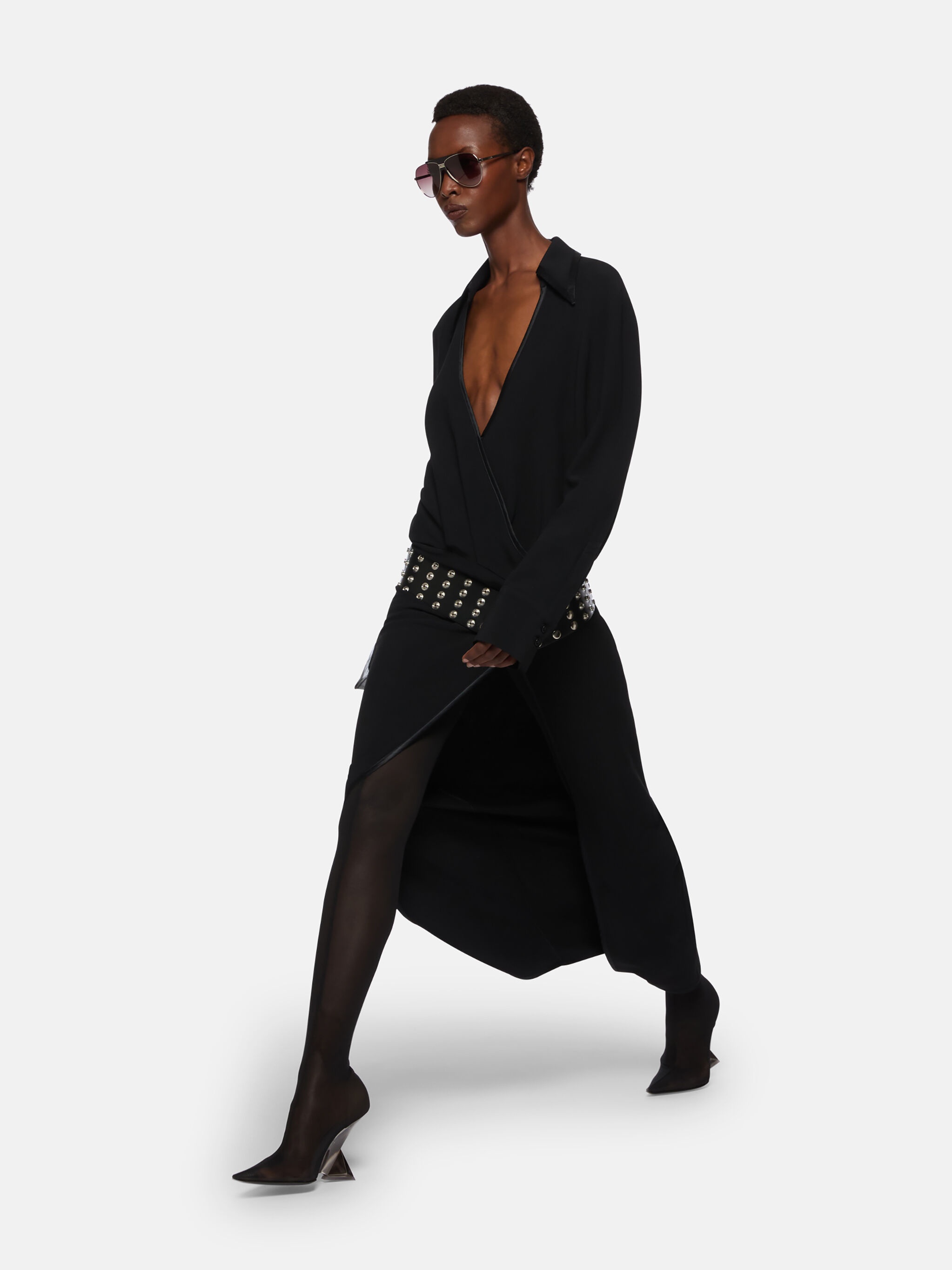 BLACK MIDI DRESS - 4
