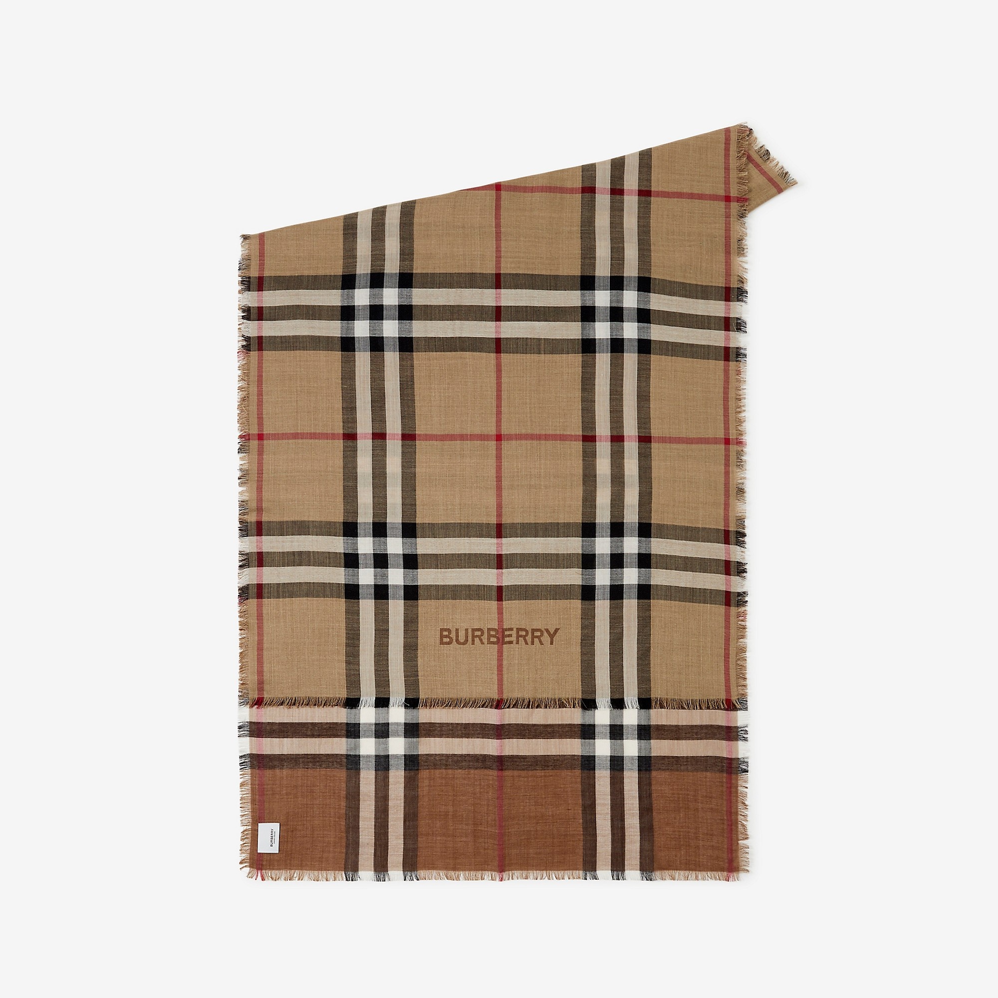 Check Wool Silk Reversible Scarf - 3