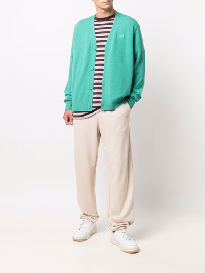 Acne Studios face-patch wool cardigan outlook