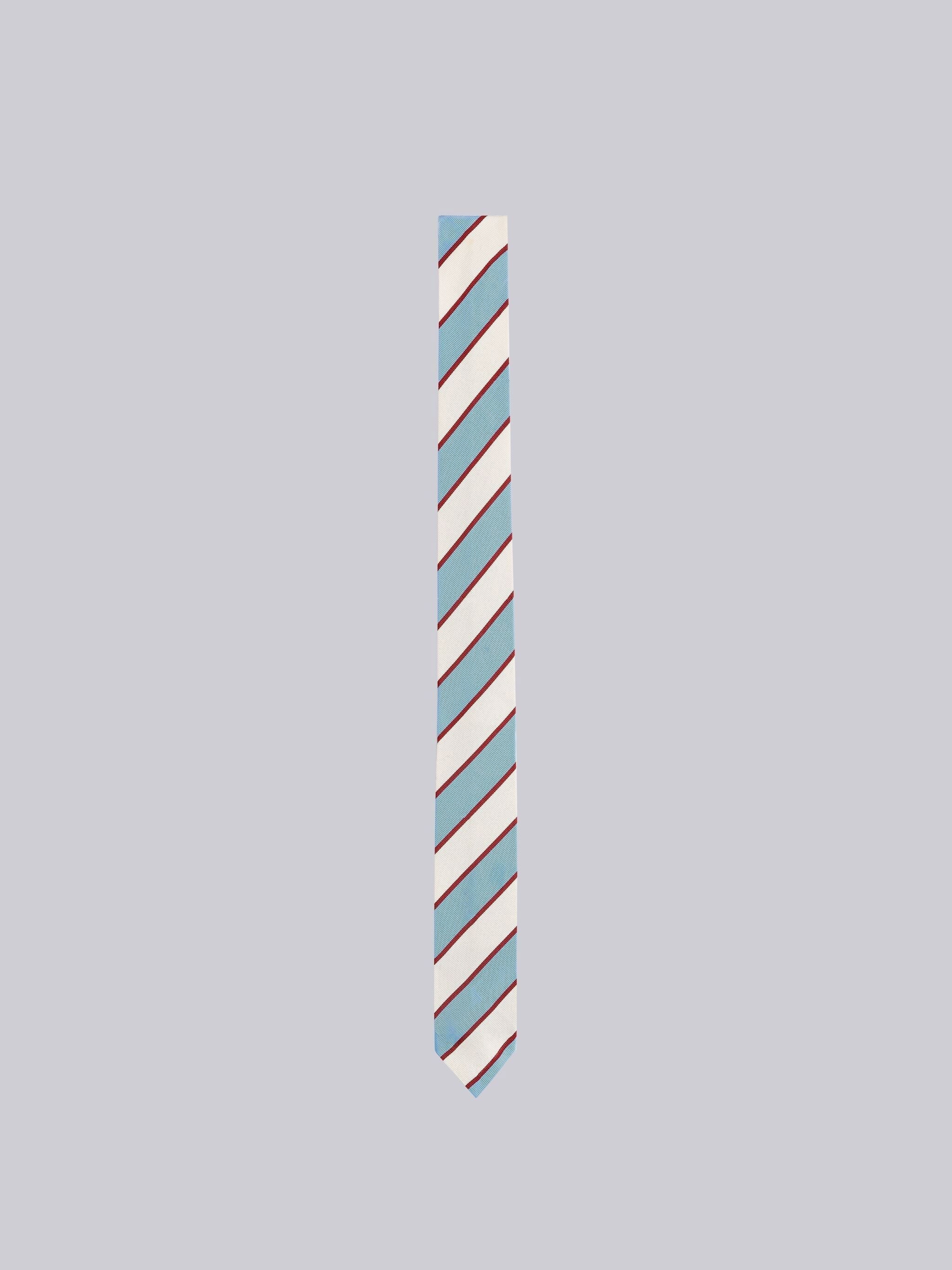 SILK COTTON AWNING STRIPE JACQUARD TIE - 1