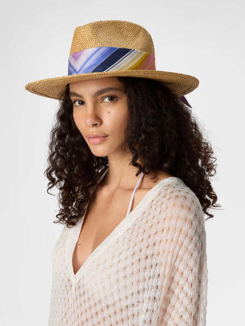 Straw hat with silk ribbon 3