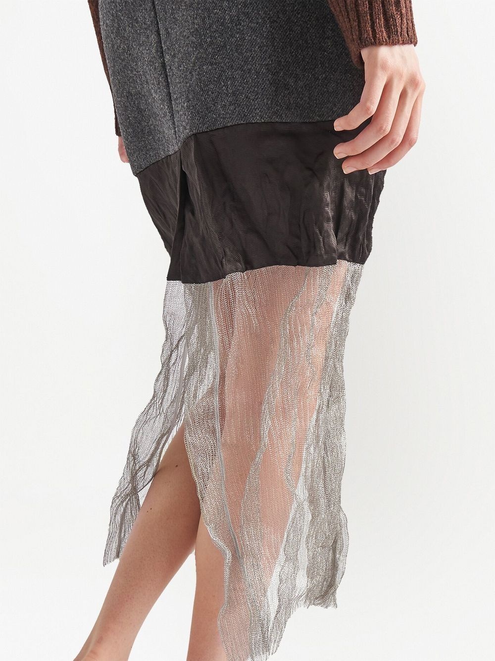 wool mesh midi skirt - 4
