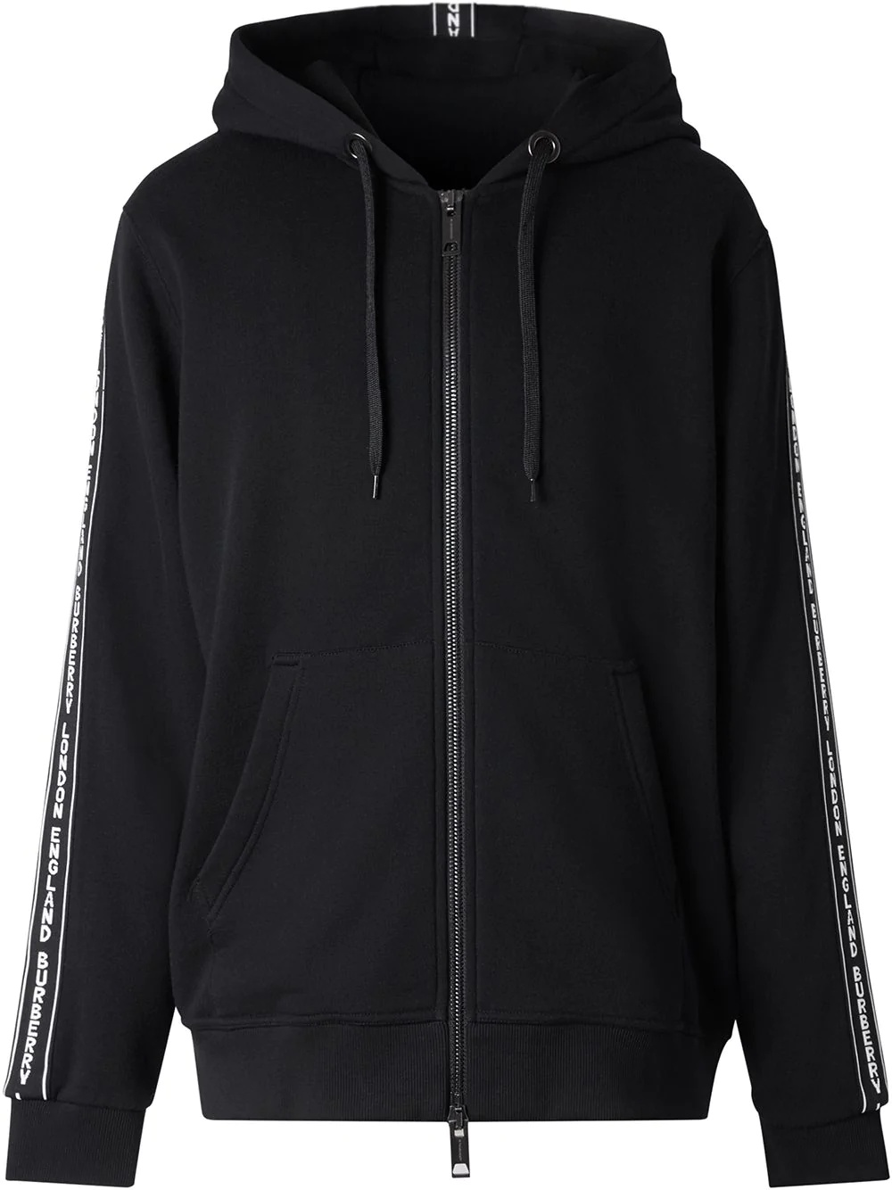 logo-tape zip-up hoodie - 1