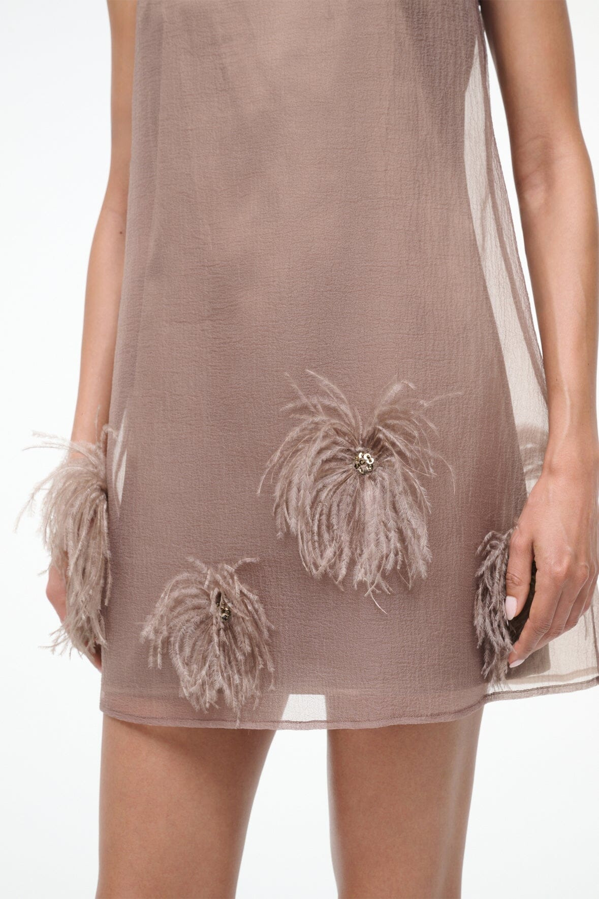 STAUD ALBEE MINI DRESS TRUFFLE - 7