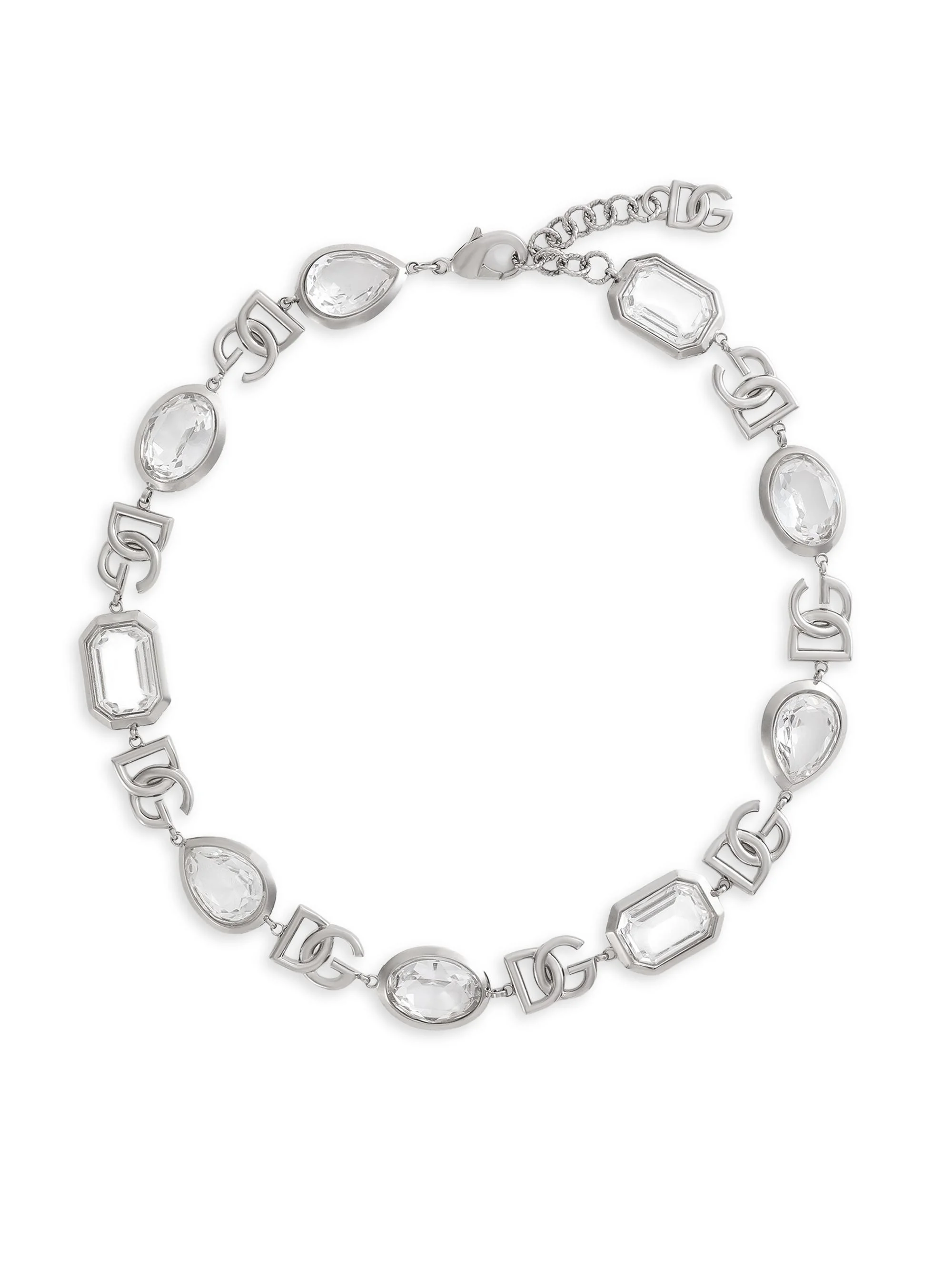 Women's Silvertone & Crystal Logo Necklace - Silver - 1