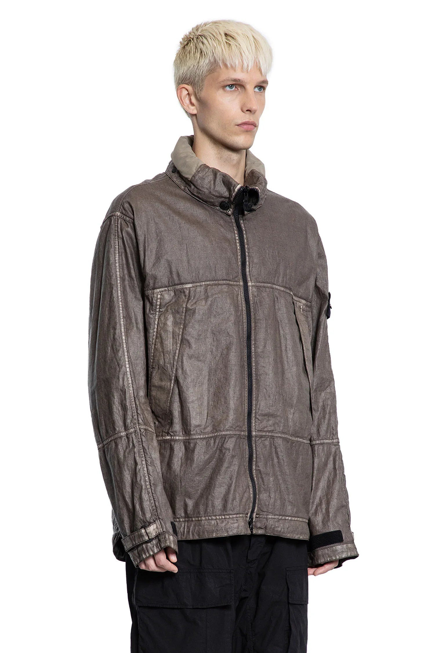 4100040-Raw-Linen-Plated-Ovd-Parka - 2