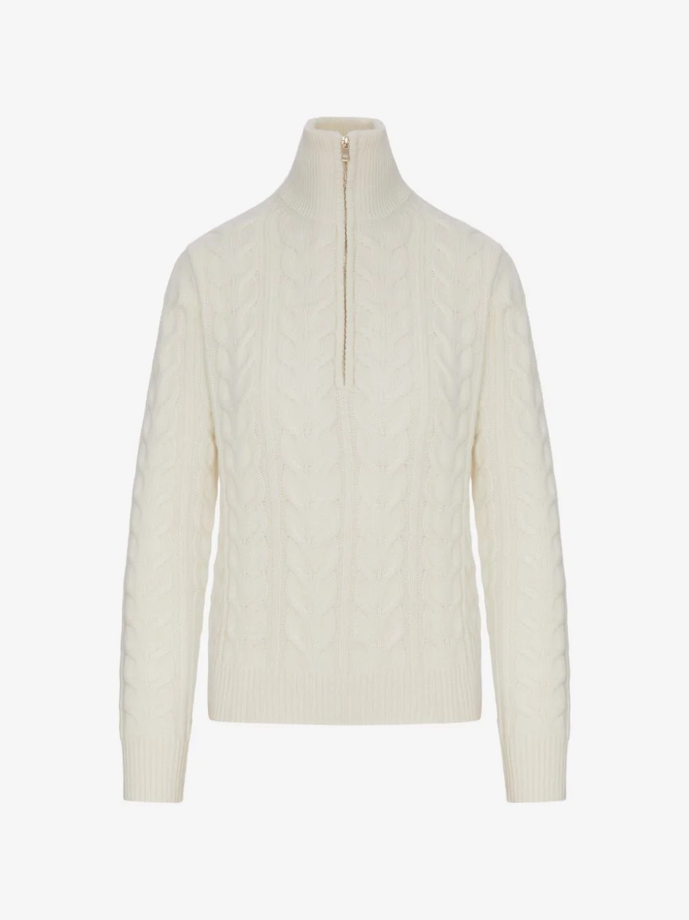 cable-knit quarter-zip sweater - 1