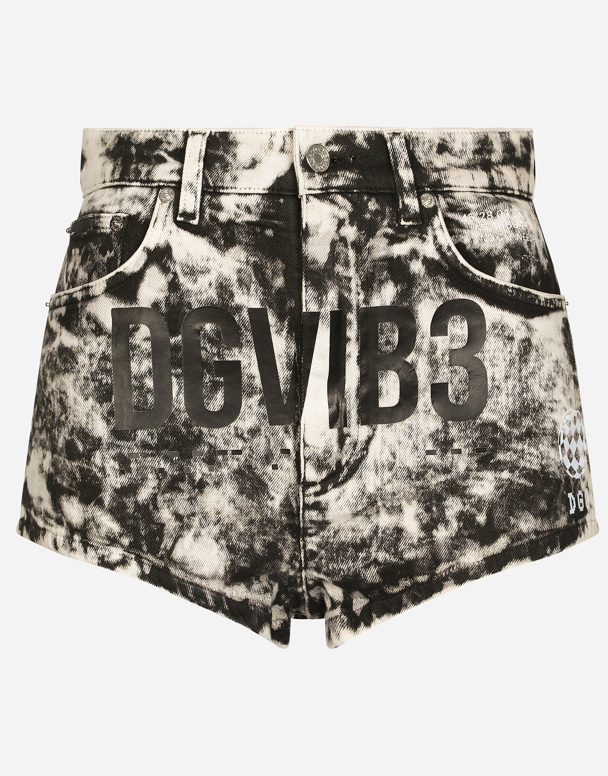 Faded-wash cotton denim shorts DGVIB3 - 1