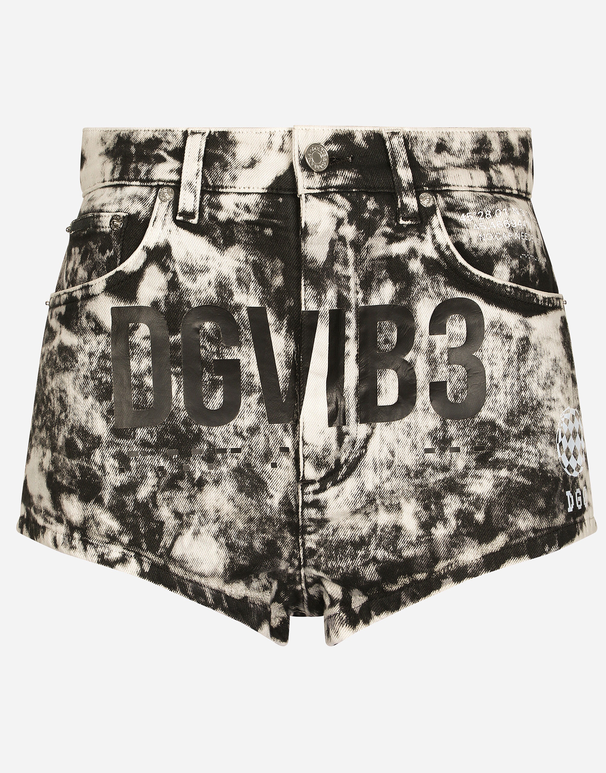 Faded-wash cotton denim shorts DGVIB3 - 2