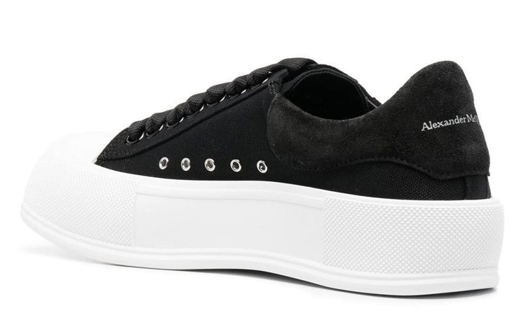 (WMNS) Alexander McQueen Deck Skate Plimsoll Shoes 'Black White' 697120W4MV71070 - 4
