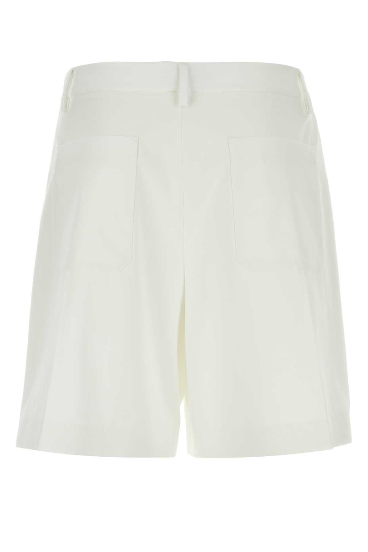 Valentino Garavani Men White Wool Blend Bermuda Shorts - 2