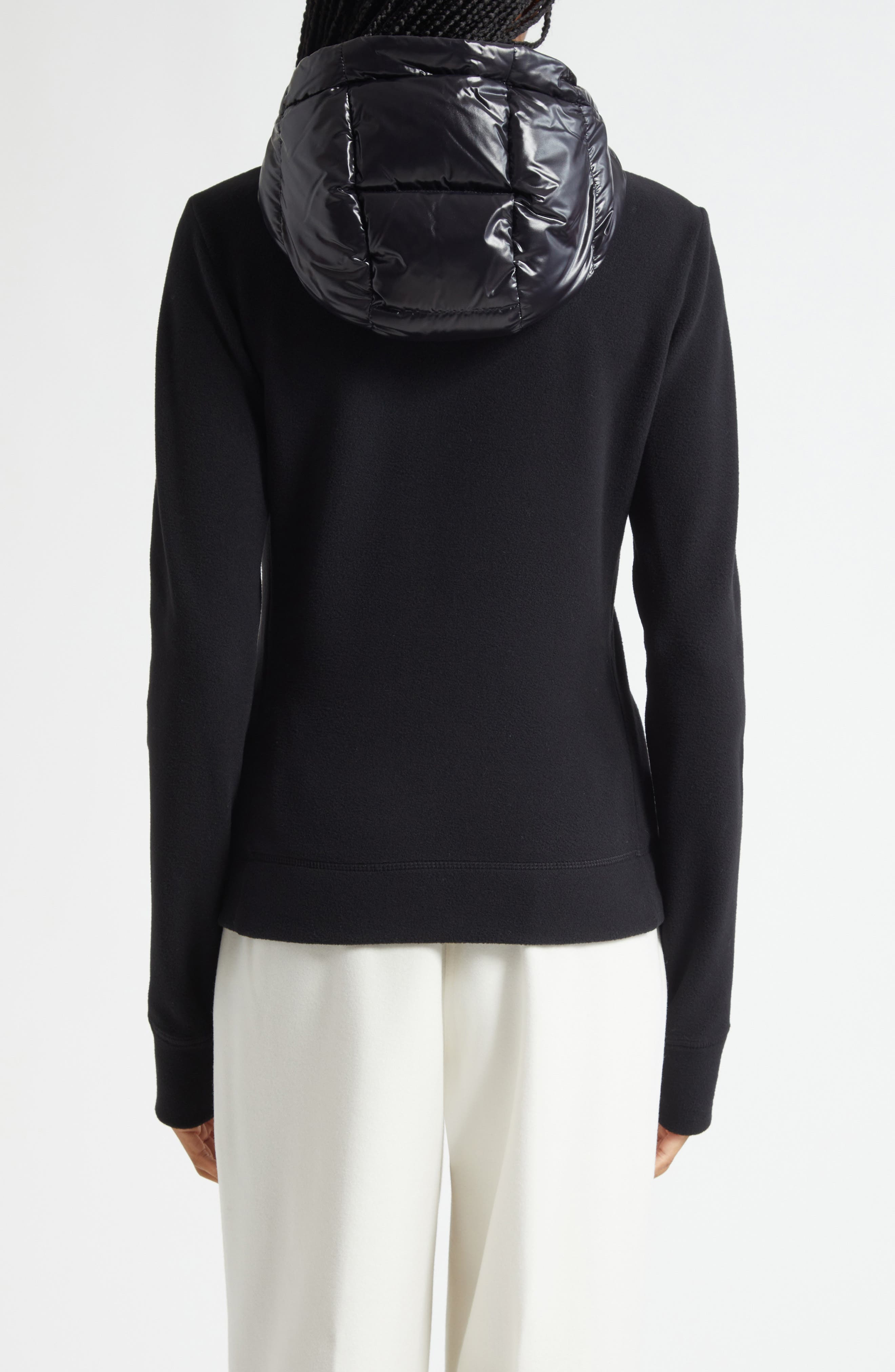 Moncler Grenoble Fleece & Quilted Down Hooded Jacket in Black at Nordstrom - 2