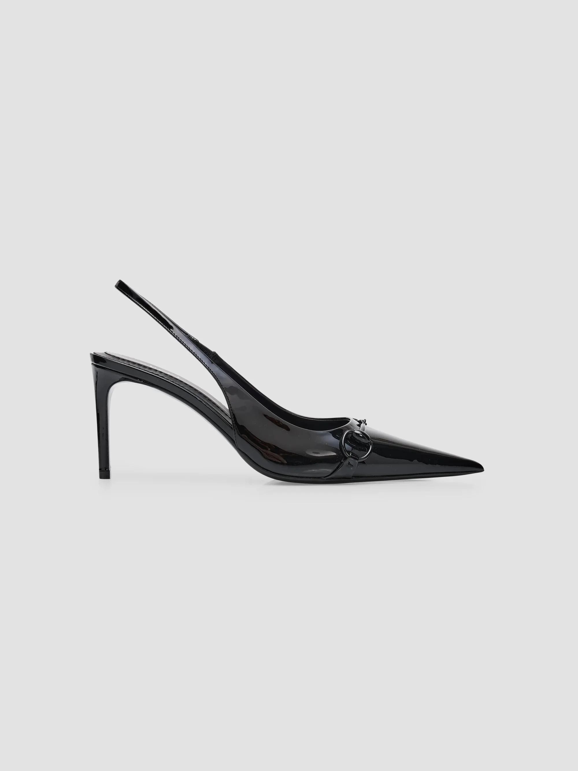 Women's Donna 80MM Patent Leather Slingback Pumps - Nero - 1