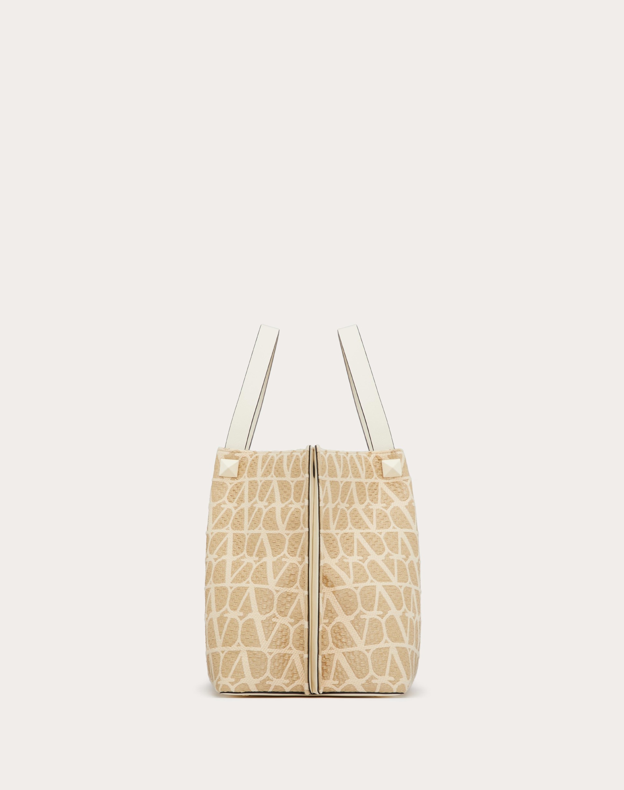 MEDIUM TOILE ICONOGRAPHE RAFFIA SHOPPING BAG - 5