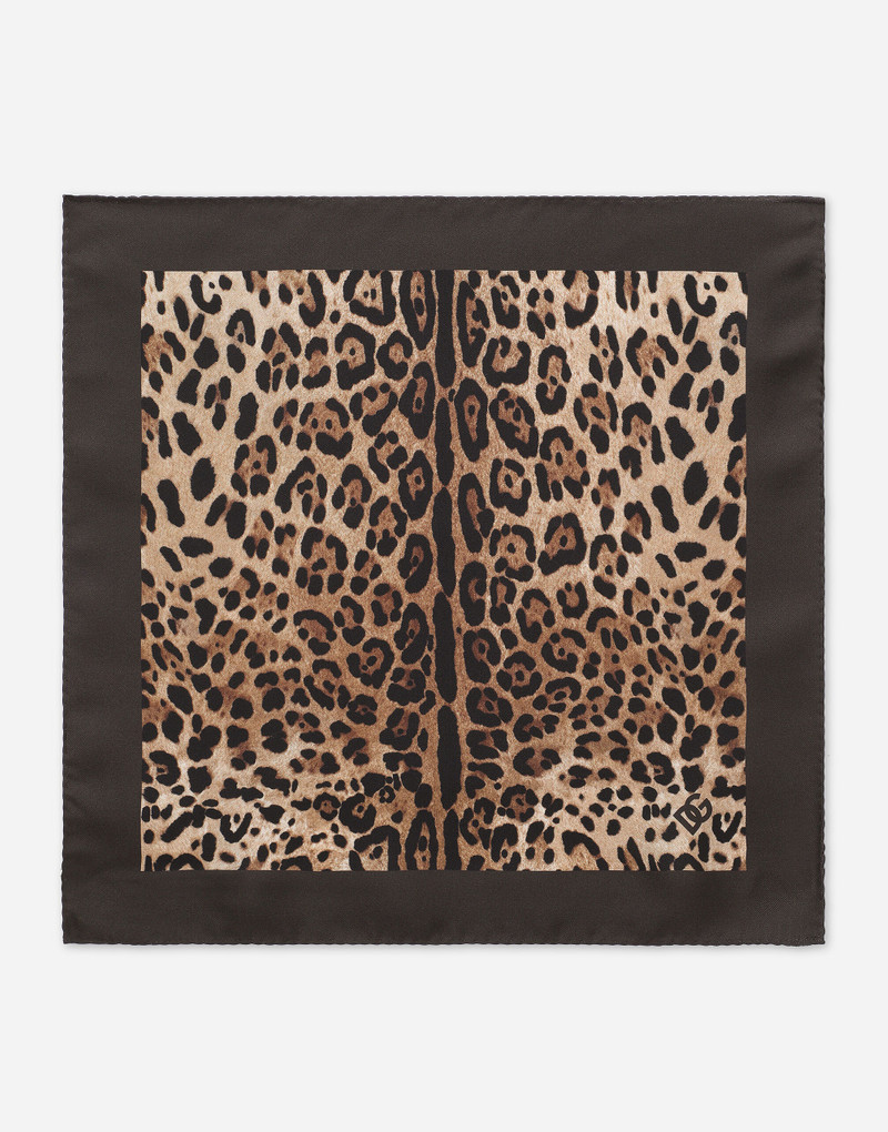 Leopard-print silk pocket square 1