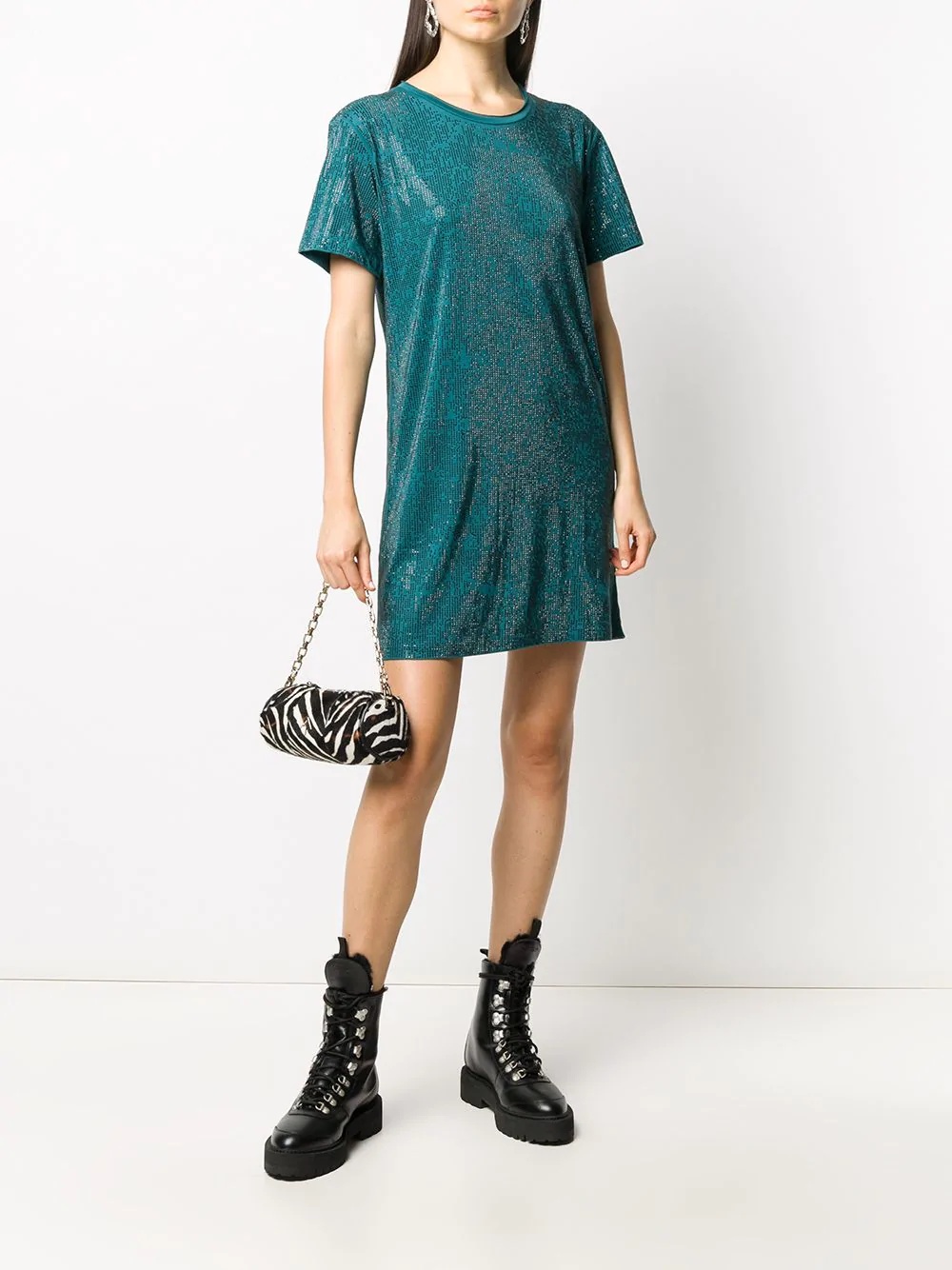 crystal-embellished T-shirt dress - 2