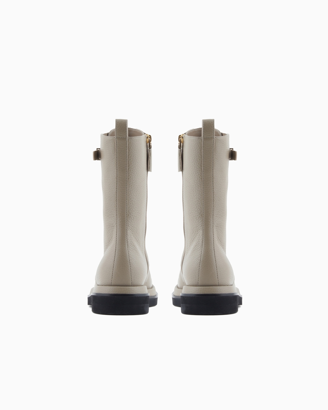 PEBBLED LEATHER COMBAT BOOTS - 3