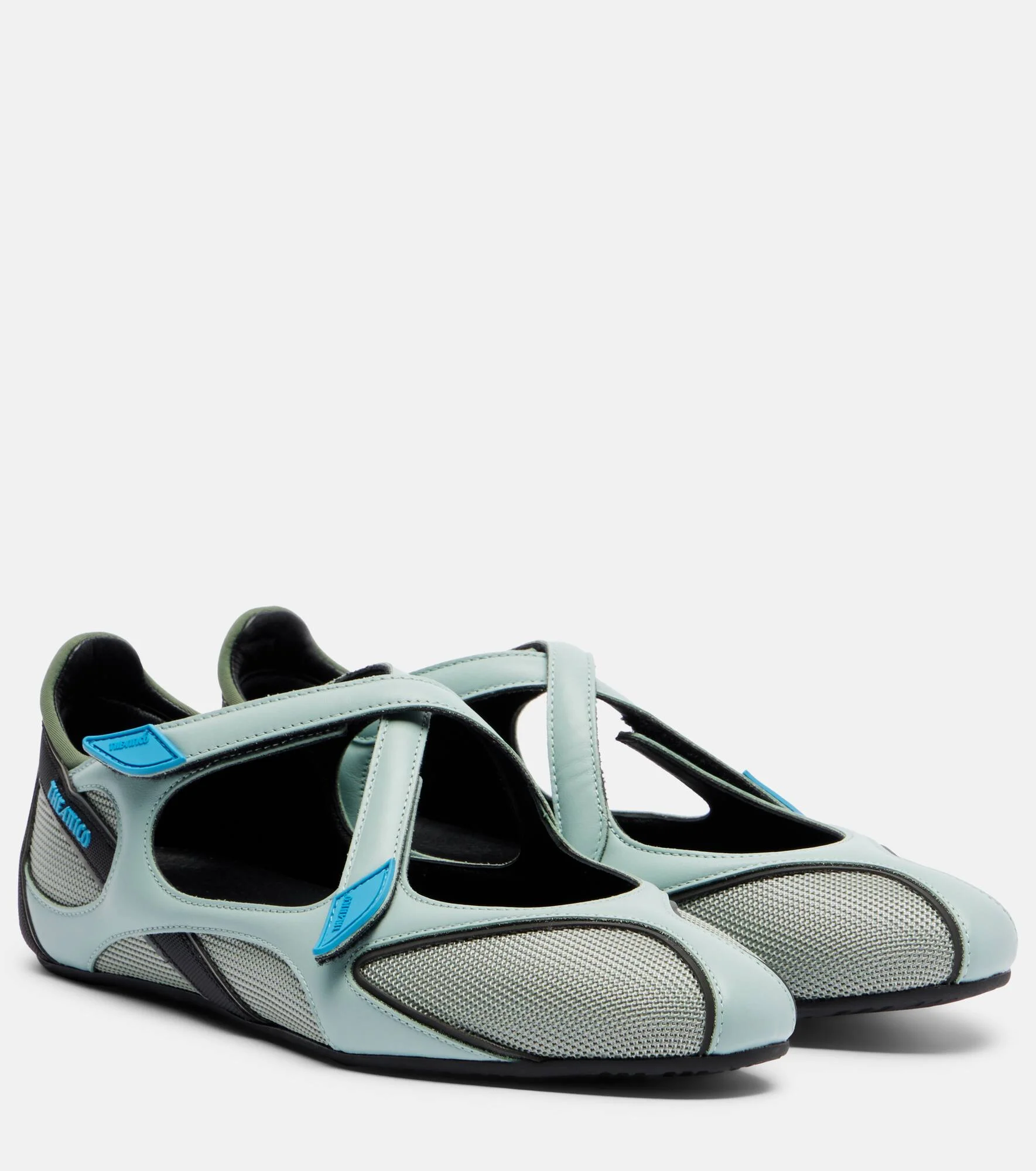 Floor 01 leather-trimmed ballet flats - 1