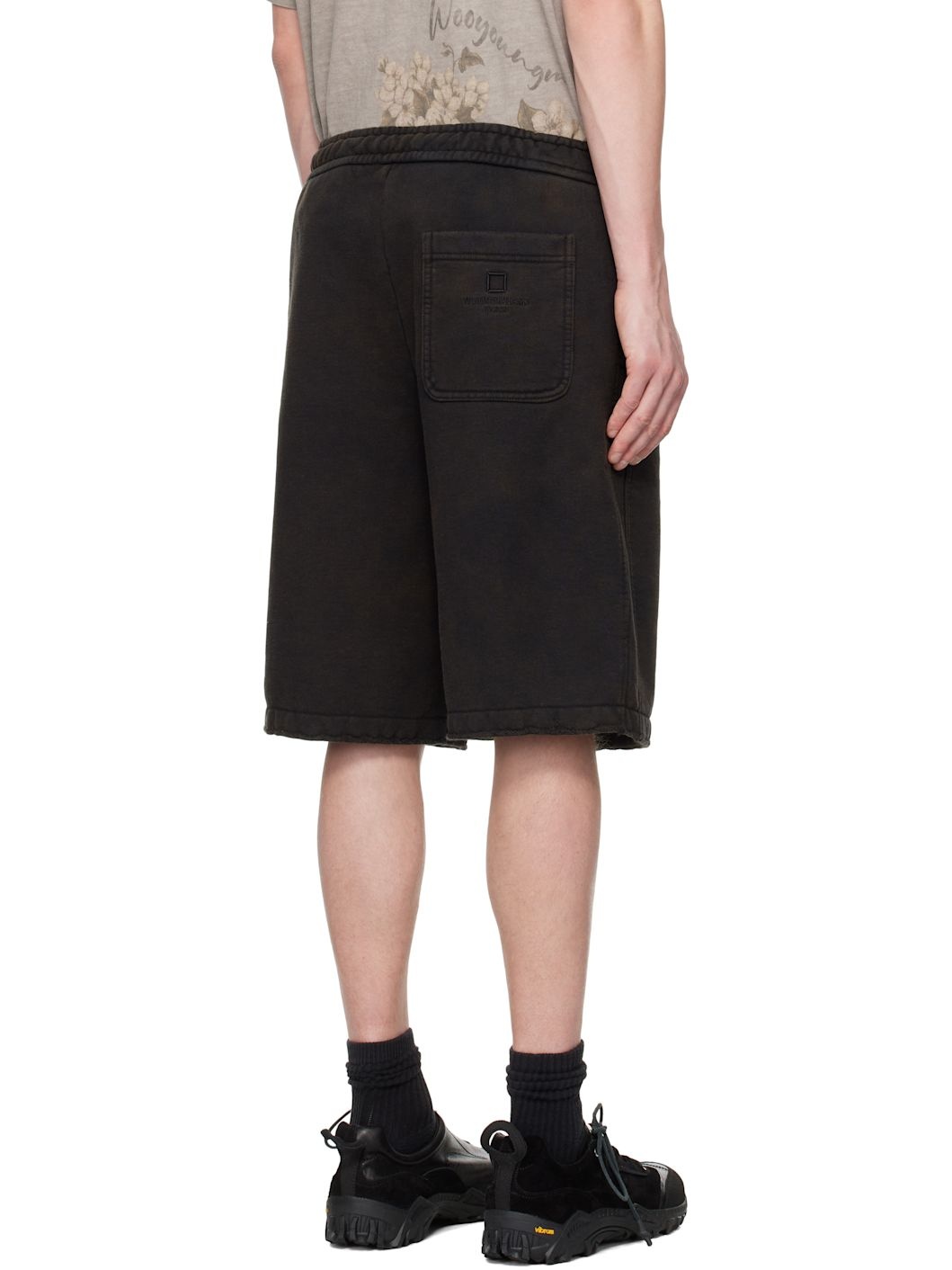Brown Dyed Cotton Shorts - 3